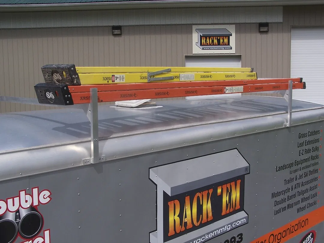 RA-28 – RACK'EM MFG Ladder Rack, Closed Trailer Rain Gutter Mount Multi-Fit Up To 102 Inch Set of 2
